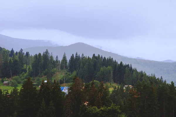 Manzara yağmurlu gün dağlarda