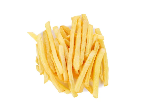 Franska Pommes Frites Isolerad Vit Bakgrund Ovanifrån — Stockfoto