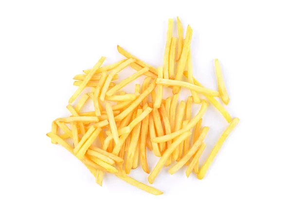 French Fries Isolated White Background Top View — Stock Photo, Image