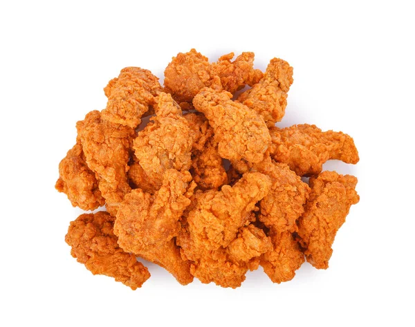 Fried Spicy Chicken Isolated White Background Top View Royalty Free Stock Images