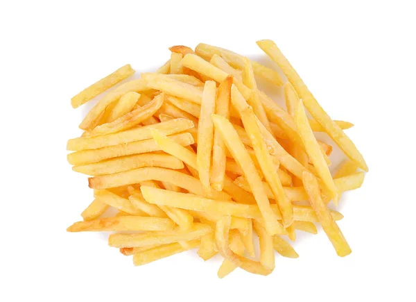 French Fries Isolated White Background Top View — Stock Photo, Image