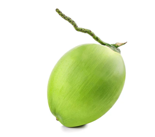 Зелений Кокос Ізольований Білому Тлі — стокове фото