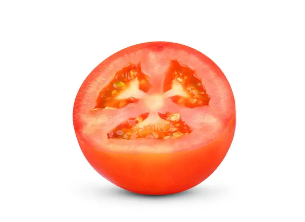 Slice Fresh Tomato Isolated White Background — Stock Photo, Image