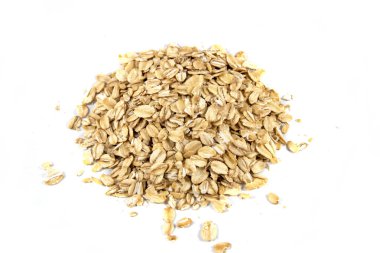 Bir avuç dolusu çiğ yulaf. İzole edilmiş