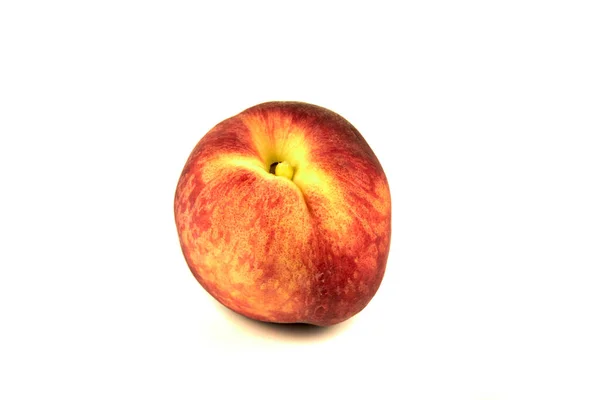 Beautiful Peach Fresh Peach Isolated White Background — Stock Photo, Image