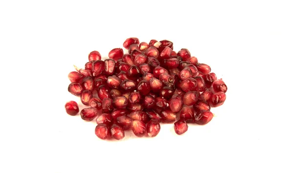 Juicy Pomegranate Fruit Seeds Isolated White Background Seeds Pomegranate — Stock Photo, Image