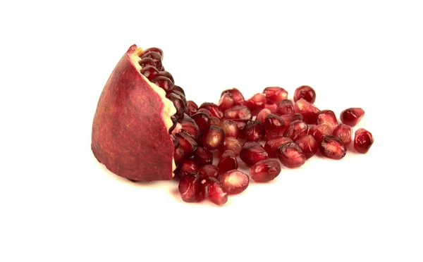 Juicy Pomegranate Fruit Seeds Isolated White Background — Stock Photo, Image