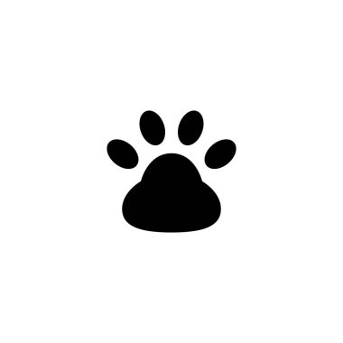 Beyaz arkaplanda siyah düz tasarım içinde pençe yazdırma simgesi vektörünün ana çizim biçimi