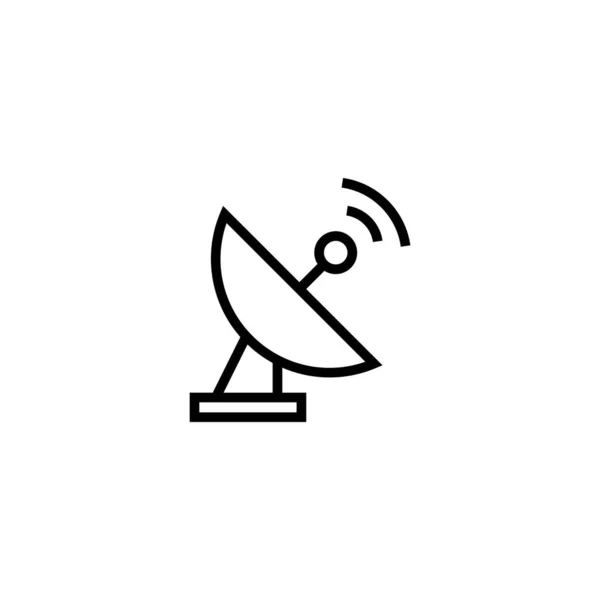 Ilustración Diseño Antena Icono Satélite Diseño Estilo Contorno Sobre Fondo — Vector de stock