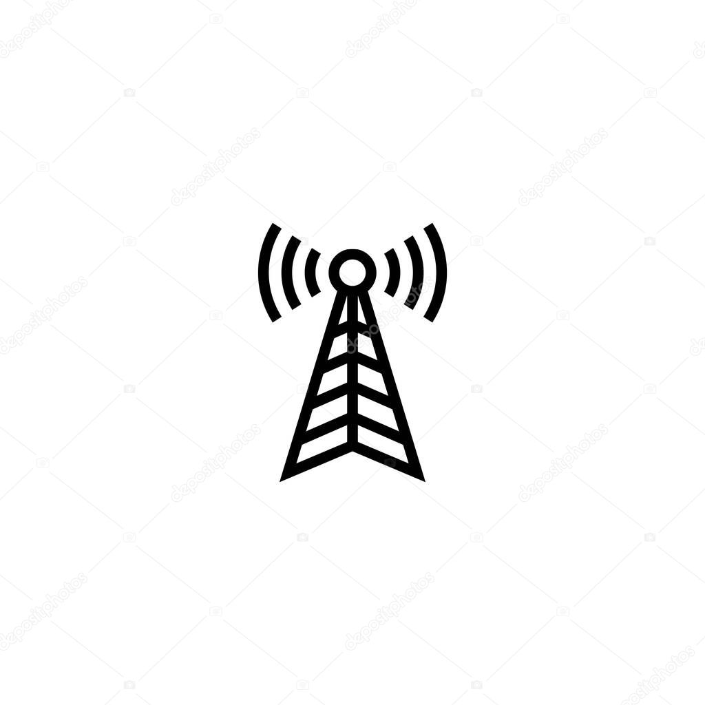 broadcast, transmitter antenna icon design vector illustration in black flat design on white background