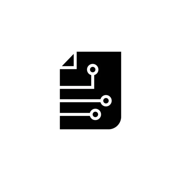 Elektronikus Fájl Információs Dokumentum Koncepció Fekete Ikon Fekete Lapos Design — Stock Vector