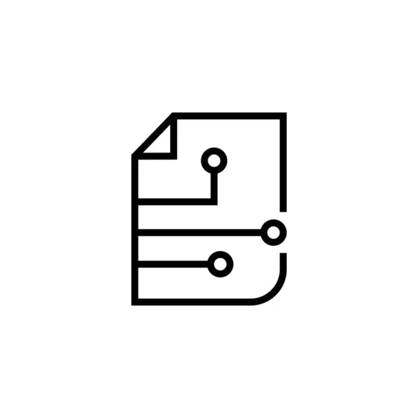 Elektronische Datei Informationsdokument Konzept Schwarzes Symbol Umrissstil Auf Weißem Hintergrund — Stockvektor