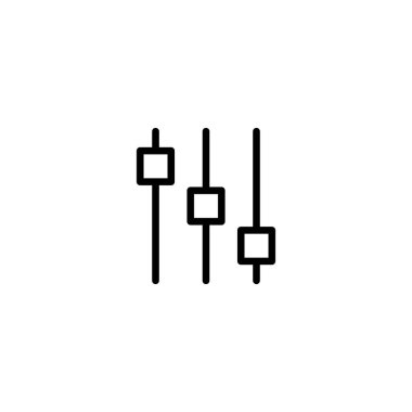 Beyaz arkaplanda ana hat biçiminde filtre denetim ayarları vektörü