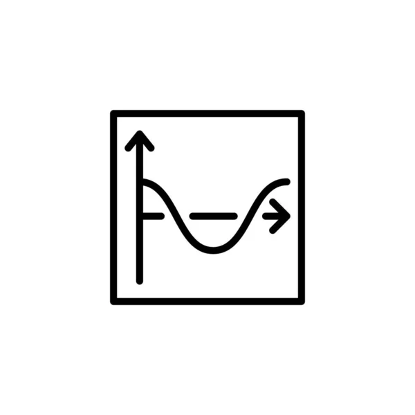 그래프 아이콘 벡터의 윤곽을 스타일 Sin Curve Graph Icon — 스톡 벡터