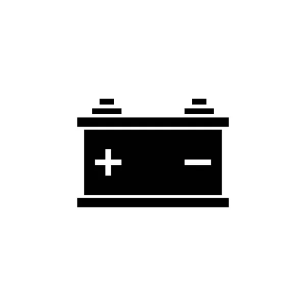 Icono Batería Del Coche Vector Diseño Plano Negro Sobre Fondo — Vector de stock