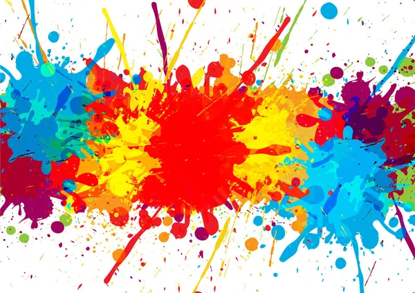 Éclaboussure colorée avec des taches de peinture de fond, vecteur abstrac — Image vectorielle