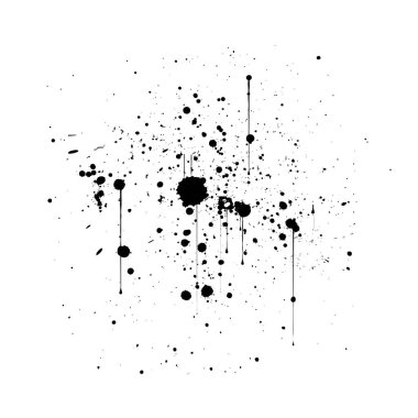 Soyut sanatsal boya su sıçramalarına ve siyah-beyaz engelliyor. Ben