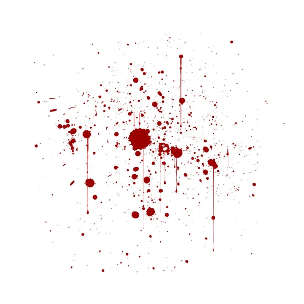 Abstrakte künstlerische Farbspritzer und Kleckse in Rot und Weiß. Tinte — Stockvektor