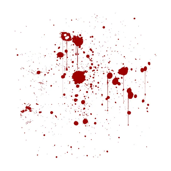Fond éclaboussé d'encre rouge, isolé sur fond blanc . — Image vectorielle