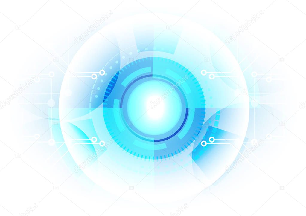 abstract technology circle with circuit background