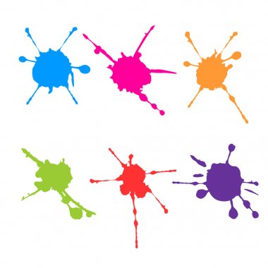 Renkli boya seti sıçramak. Vektör çizim tasarım.