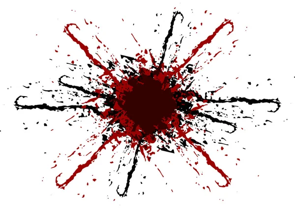 Vektor splatter černé a červené barvy pozadí. ilustrace — Stockový vektor