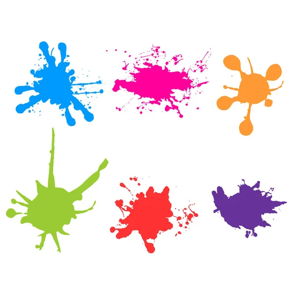 Cor vetorial respingo de tinta. Pintura splashes set.Vector illustrat — Vetor de Stock