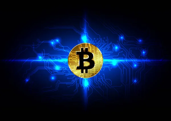 Abstrakte Bitcoin digitale Währung Hintergrund, futuristische digitale — Stockvektor