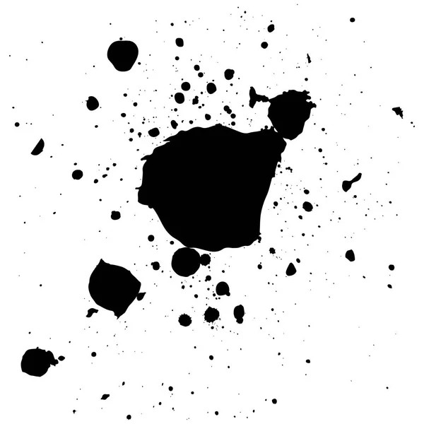 Abstrakte Vektor Splatter schwarze Farbe Design Hintergrund — Stockvektor