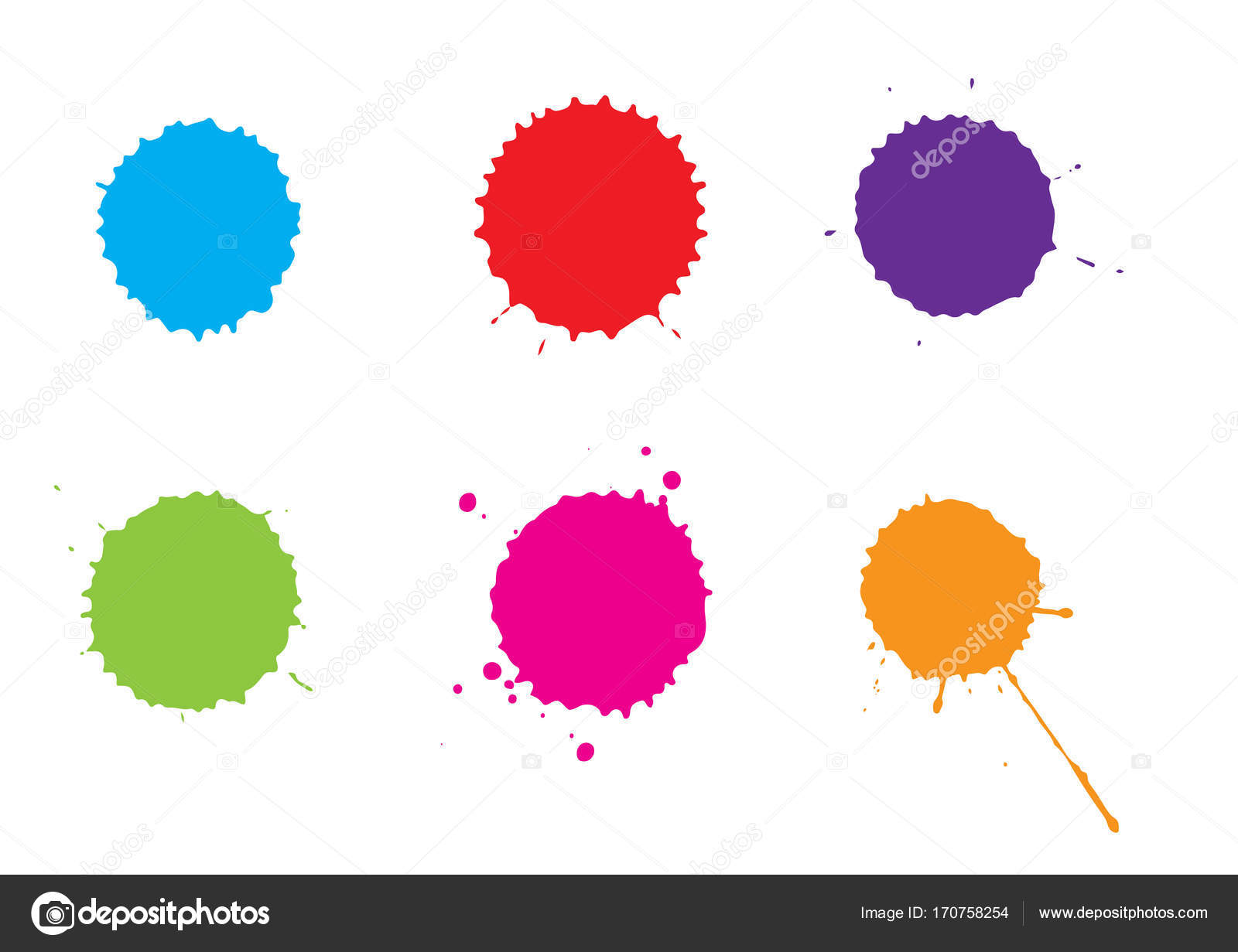 Vector Color paint splatter.splash set.Vector illustration. blue Stock  Vector by ©mrs.popman 170758254, image size:1024x787