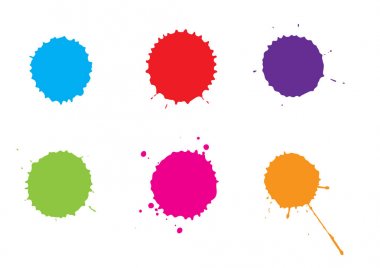 Vektör renk boya splatter.splash ayarlayın. Vektör çizim. mavi