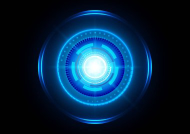 Daire mavi fütüristik teknoloji arka plan. illustra