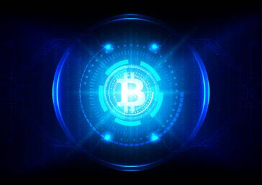 bitcoin teknolojik altyapı ile soyut devre. illustratio