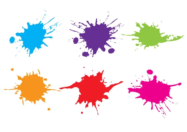 Splatter farba kolorowy wektor. Zestaw splashe farby. Illustra wektor — Wektor stockowy
