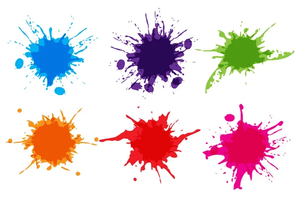 Vector colorful paint splatter.Paint splashe set.Vector illustra — Stock Vector