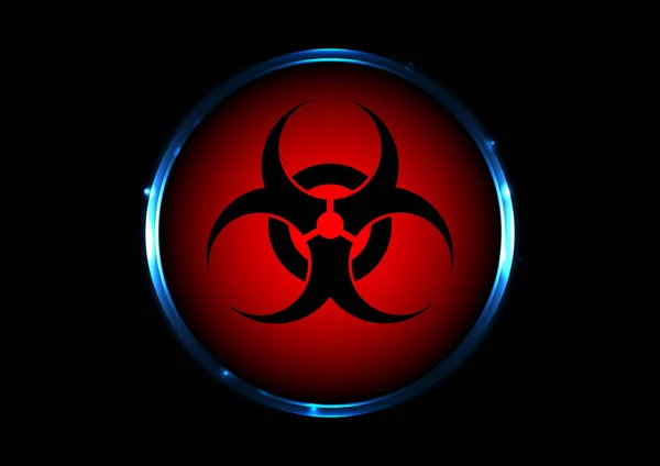 Lingkaran Abstrak Merah Dengan Desain Konsep Simbol Biohazard Lingkaran Konsep - Stok Vektor