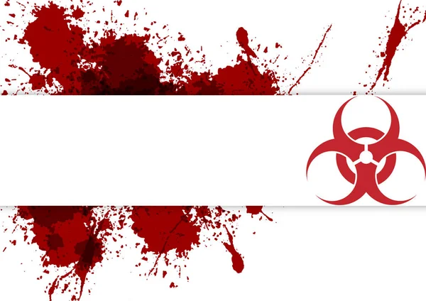 Abstract Vector Biohazard Symbol Splatter Red Background Vector Virus Disease — Stock Vector