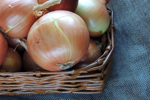 Onion in a basket — Stock Photo, Image