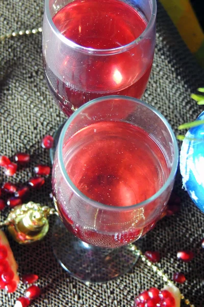 Vin, julgran, nyår — Stockfoto