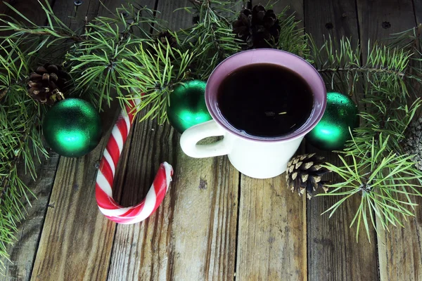 Christmas background with coffee — Stock Photo, Image