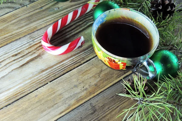 Christmas background with coffee — Stock Photo, Image