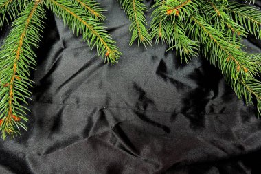 Siyah arka planda Noel ağacı