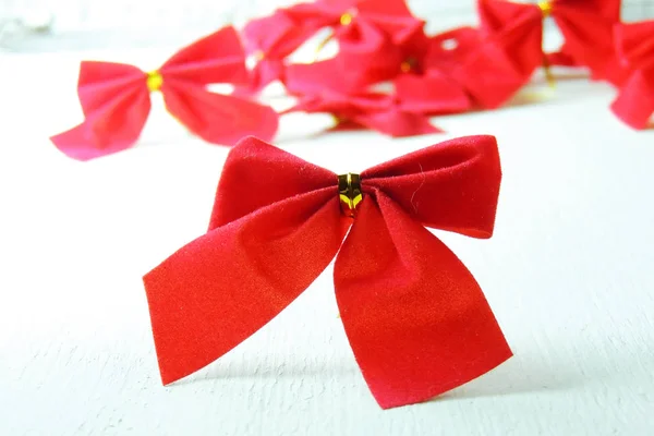 Christmas background, red bows — Stock Photo, Image