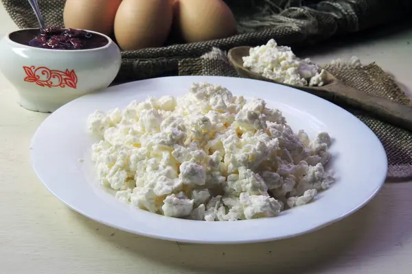 Quark mit Marmelade — Stockfoto