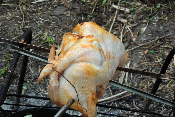 Pollo sul fuoco — Foto Stock