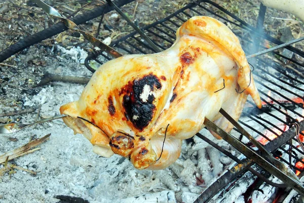 Pollo sul fuoco — Foto Stock