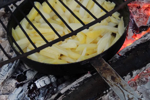 Frango na fogueira — Fotografia de Stock