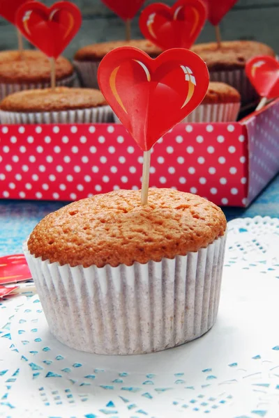 Cupcake och rose — Stockfoto