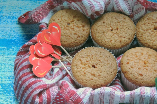 Cupcake dan mawar — Stok Foto