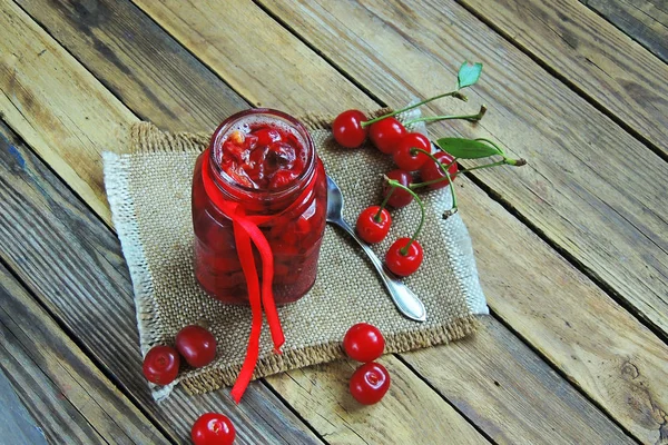체리 잼, 딸기 — 스톡 사진